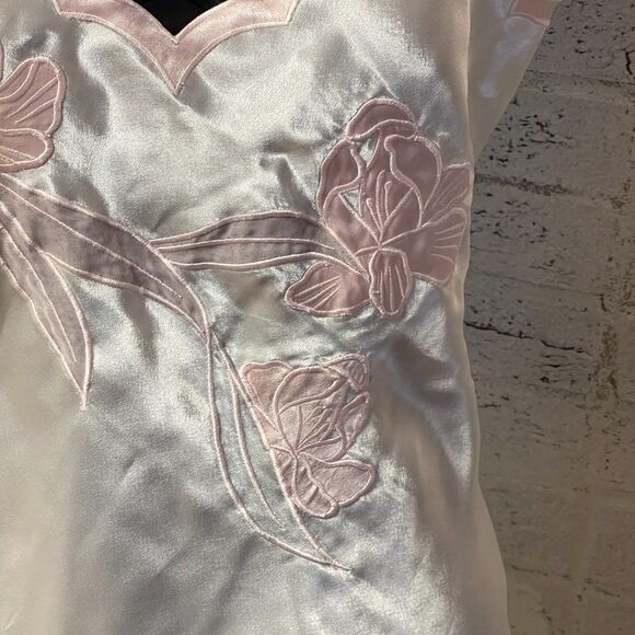 Fantasies Vintage Pink White Floral Slip Nightie Medium - Picture 4 of 10